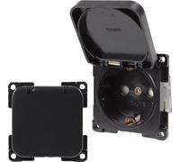 C-Line Presto Inprojal CBE Prise Schuko + couvercle rabattable 220 / 230 Volt noir