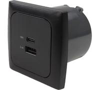 C-Line Presto Inprojal CBE USB A et C Prise 12 / 24 Volts + cadre + isodose Camping-car noir