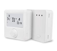 C-LOGIC 420-TC - Chronothermostat Numérique Radiofréquence (sans WiFi), Contrôle RF Émetteur+Récepteur, LCD Rétroéclairé, Programmation Hebdomadaire Flexible, Modes Manuel, Temporaire et Vacances