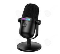 C Microphone à condensateur USB 48khz micro gaming PC avec RGB effets d'éclairage réduction du bruit pour streaming enregistrement