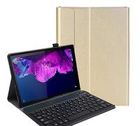 C/N Clavier étui pour Lenovo Tab P11, AZERTY Slim PU Housse Détachable Wireless Clavier Keyboard sans Fil Coque pourLenovo Tab P11 11" 2020 TB-J606F, Or