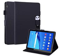 C/N DodoBuy Coque pour Huawei MediaPad T5 10 Tablette Tactile 10.1", Dessin Animé Animal Modèle Magnétique Flip Wallet Protection Smart Cover Housse Étui Case PU Cuir Supporter - Noir Panda