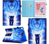 C/N DodoBuy Coque pour iPad 9,7" 2017/2018/iPad Air/Air 2, PU Cuir Flip Smart Cover Housse Étui Case Portefeuille Supporter avec Carte de Crédit Fentes Fermoir Magnétique - Lion
