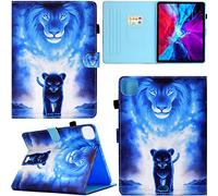 C/N DodoBuy Coque pour iPad Pro 11" 2020/2018/iPad Air 10.9", PU Cuir Flip Smart Cover Housse Étui Case Portefeuille Supporter avec Carte de Crédit Fentes Fermoir Magnétique - Lion
