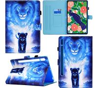 C/N DodoBuy Coque pour Samsung Galaxy Tab S7, PU Cuir Flip Smart Cover Housse Étui Case Portefeuille Supporter avec Carte de Crédit Fentes Fermoir Magnétique - Lion