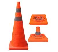 C.ollapsible Traffic Safety Cones, High Visibility, 11.81x11.81x23.62, 18 inch 4 Pack Traffic Safety Cones, Pop-Up Cone with Reflective Collar, Multi-Purpose Use, for Roads