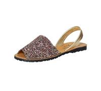 C.Ortuño Avarcas Sandales d'été en cuir véritable pour femme Espandrillos Menorquinas Menorca Sandales à paillettes (multicolore, système de taille des chaussures UE, Adulte, Femme, Numérique, M, 41