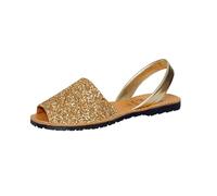 C.Ortuño Avarcas Sandales d'été en cuir véritable pour femme - Paillettes - Espandrillos Menorquinas Menorca (or, système de taille de chaussures européen, adulte, femme, numérique, M, 37), or, 37 EU