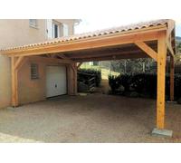 C.P.B.F Carport sur mesure en bois Douglas largeur 5,50 m - 1 voiture - V2P55x4P FLEX