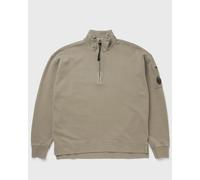 C.P. Company BRUSHED AND EMERIZED DIAGONAL FLEECE MIXED BOXY HALF ZIP LENS SWEATSHIRT men Sweatshirts beige taille: S