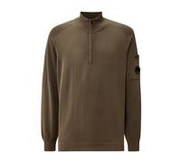 C.p. Company - Cotton Crepe Half Zip Sweater - Homme - Pulls - Brun - Taille: XL