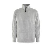 C.p. Company - Diagonal Raised Fleece Half Zip Lens - Homme - Sweatshirts et sweats à capuche - Gris - Taille: M