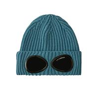 C.p. Company - Extrafine Merino Wool Goggle Beanie - Homme - Accessoires - Bleu - Taille: ONE Size