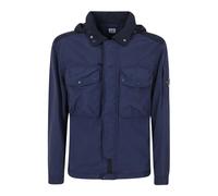 C.p. Company - Flatt Nylon Mixed Goggle Overshirt - Homme - Vestes - Bleu - Taille: XL