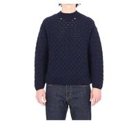 C.p. Company, Homme, Pulls, Bleu, Taille: L Pull Ras du Cou en Laine d'Agneau