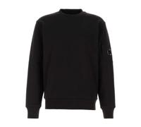 C.p. Company, Homme, Sweatshirts et sweats à capuche, Noir, Taille: 2XL SweaT-shirt ras du cou en molleton gratté diagonal avec détail Lens