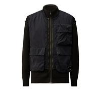 C.p. Company, Homme, Vestes, Bleu, Taille: M Gilet Cardigan Zippé en Mélange de Coton
