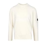C.p. Company - Lambswool GRS Crewneck Lens Sweater - Homme - Pulls - Blanc - Taille: L