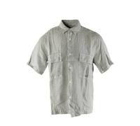 C.p. Company - Linen Short Sleeve Shirt - Homme - Chemises - Gris - Taille: L