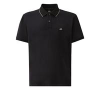 C.p. Company - Polo Logo Manches Courtes en Piqué Stretch - Homme - Tops - Bleu - Taille: S
