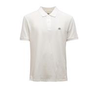 C.p. Company - Polo à Manches Courtes et Poignets Côtelés - Homme - Tops - Blanc - Taille: XL