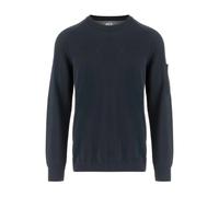 C.p. Company - Pull Ras du Cou en Crêpe de Coton avec Logo Lens - Homme - Pulls - Bleu - Taille: L