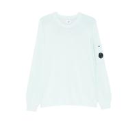 C.p. Company - Pull en crêpe de coton à col rond - Homme - Sweatshirts et sweats à capuche - Bleu - Taille: L