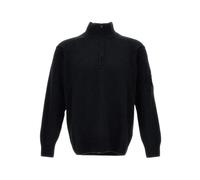 C.p. Company - Pull demi-zip en laine d'agneau - Homme - Pulls - Noir - Taille: L