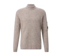 C.p. Company - Pull moderne en mélange de laine avec col montant - Homme - Pulls - Brun - Taille: XL