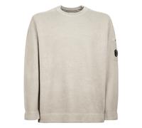 C.p. Company - Pull Ras du Cou en Chenille de Coton avec Logo Lens - Homme - Sweatshirts et sweats à capuche - Gris - Taille: L
