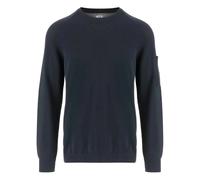 C.p. Company - Pull Ras du Cou en Crêpe de Coton avec Logo Lens - Homme - Pulls - Bleu - Taille: XL
