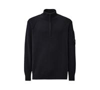 C.p. Company - Pull zippé mi-long en laine d'agneau GRS - Homme - Sweatshirts et sweats à capuche - Bleu - Taille: L