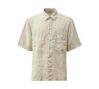C.p. Company - Renard Bleu Chemise Lin Manches Courtes Boxy - Homme - Chemises - Beige - Taille: M