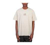 C.p. Company - Ribbed Crewneck T-Shirt - Homme - Tops - Beige - Taille: L