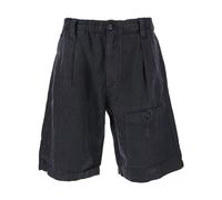 C.p. Company - Shorts Bermuda en Lin Bleu avec Patch Logo - Homme - Shorts - Bleu - Taille: M