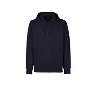 C.P. COMPANY Sweat à Capuche Pullover en Polaire Relief Diagonal (L, Bleu Total Eclipse)