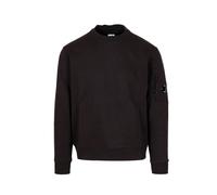 C.p. Company - SweaT-shirt à col rond en molleton diagonal gaufré avec verre de lunette - Homme - Sweatshirts et sweats à capuche - Noir - Taille: L