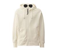 C.p. Company - SweaT-shirt zippé à capuche avec lunettes en molleton diagonal gratté - Homme - Sweatshirts et sweats à capuche - Blanc - Taille: XL