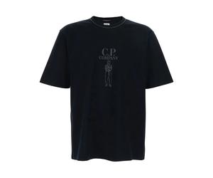 C.p. Company - T-shirt 30/2 avec logo brodé British Sailor - Homme - Tops - Noir - Taille: M