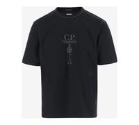C.p. Company - T-shirt en coton avec logo - Homme - Tops - Noir - Taille: 2XL