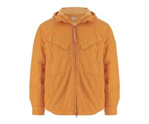 C.p. Company - Veste en nylon à capuche ajustable avec logo - Homme - Vestes - Orange - Taille: L