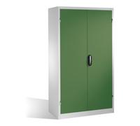 C + P Möbelsysteme Armoire à bacs C+P avec 83 bacs à bec et 3 tiroirs, H1950xL1100xP535mm Façade vert réséda Corps gris clair Quantité:1