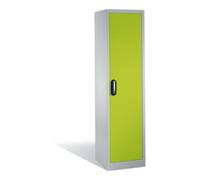 C + P Möbelsysteme Armoire à dossiers C+P Acurado avec porte battante, 5 hauteurs de classeurs, H1950xL500xP500mm Façade vert viridine Corps gris clair Quantité:1
