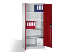 C + P Möbelsysteme Armoire à dossiers C+P Acurado avec portes battantes, 5 hauteurs de classeurs, H1950xL930xP400mm Façade rouge rubis Corps gris clair Quantité:1