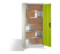 C + P Möbelsysteme Armoire à dossiers C+P Acurado avec portes battantes, 6 barres de suspension à l'intérieur, H1950xL930xP400mm Couleur façade vert viridine Quantité:1