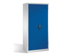 C + P Möbelsysteme Armoire à outils C+P à portes battantes, 3 tablettes et 3 tiroirs, H1950xL930xP600mm Façade bleu gentiane Corps gris clair Quantité:1