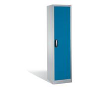 C + P Möbelsysteme Armoire à outils C+P avec porte battante, 4 tablettes intérieures, H1950xL500xP500mm Façade bleu clair Corps gris clair Quantité:1