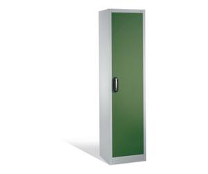 C + P Möbelsysteme Armoire à outils C+P avec porte battante, intérieur 4 tablettes, H1950xL500xP400mm Façade vert réséda Corps gris clair Quantité:1