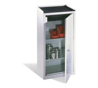 C + P Möbelsysteme Armoire à outils C+P avec porte tournante, 2 étagères et tiroir, H1020xL500xP500xP500mm face avant gris clair corps gris clair gris clair Quantité:1