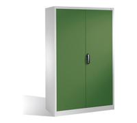 C + P Möbelsysteme Armoire à outils C+P avec portes battantes, 4 tablettes intérieures, H1950xL1200xP500mm Façade vert réséda Corps gris clair Quantité:1